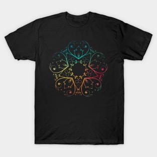 Rainbow abstract flower design 09 T-Shirt